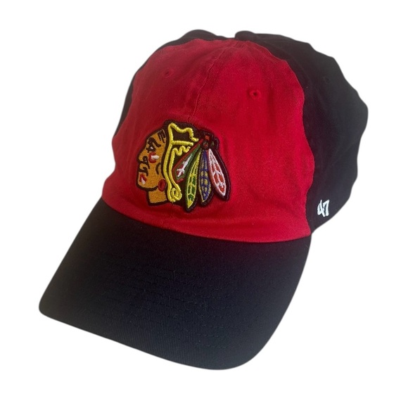 47' Brand Chicago Blackhawks NHL Hockey Stretch Fit Hat OSFA EUC - Picture 1 of 6